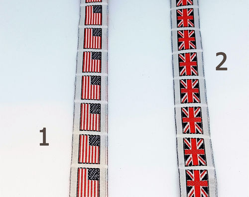 Webband Flaggen USA / GB, 16 mm
